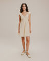 Vestido Corto Manga Volantes,CRUDO